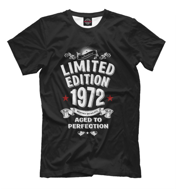 Мужская футболка с изображением Ограниченная серия 1972 цвета Черный