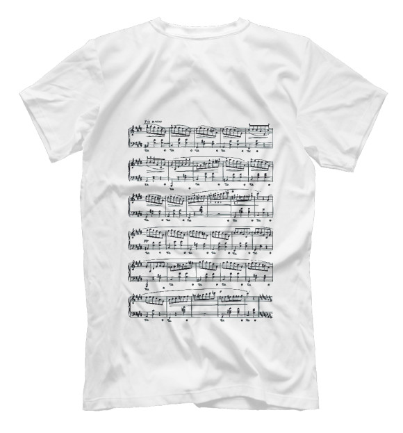 Мужская футболка с изображением Chopin цвета Белый