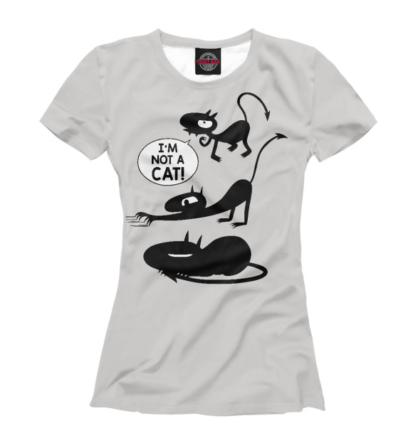 Женская футболка с изображением I'm not a Cat цвета Белый
