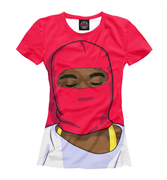 Женская футболка с изображением Yeezy mask цвета Белый