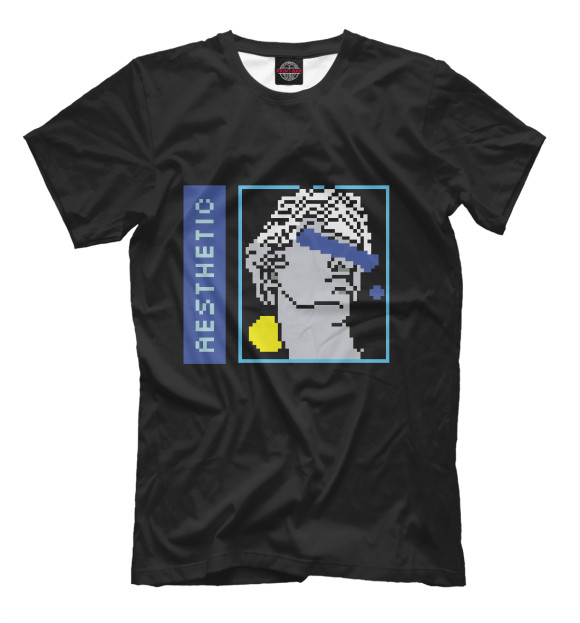 Мужская футболка с изображением Aesthetic David pixel цвета Белый