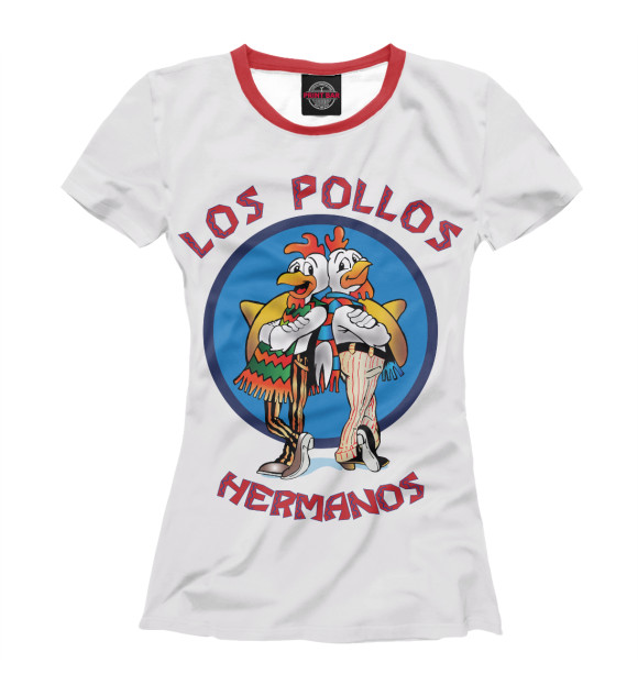 Женская футболка с изображением Los Pollos Hermanos цвета Белый