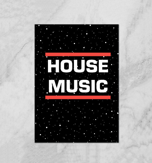 Плакат с изображением House music цвета Белый