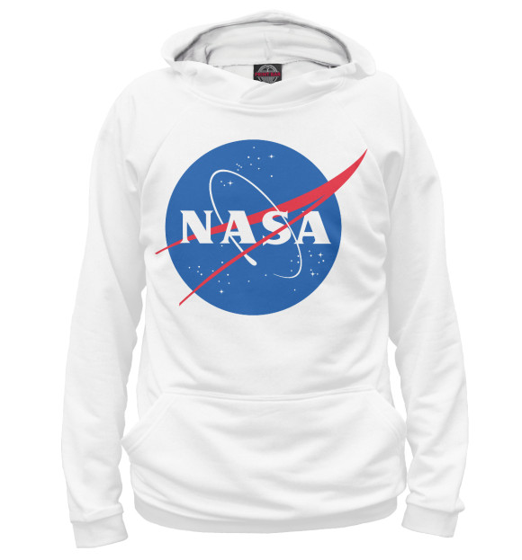 Женское худи с изображением NASA цвета Белый