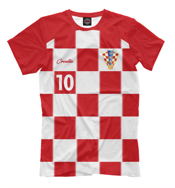 Мужская футболка с изображением Лука Модрич - Сборная Хорватии цвета Молочно-белый