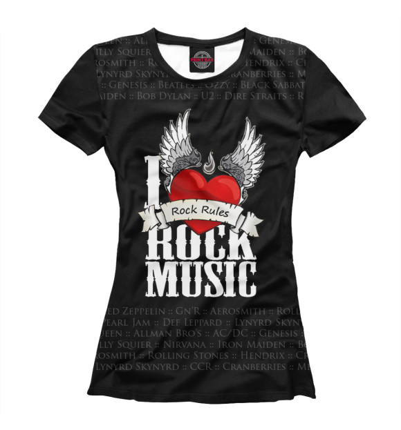 Женская футболка с изображением Rock Rules цвета Белый