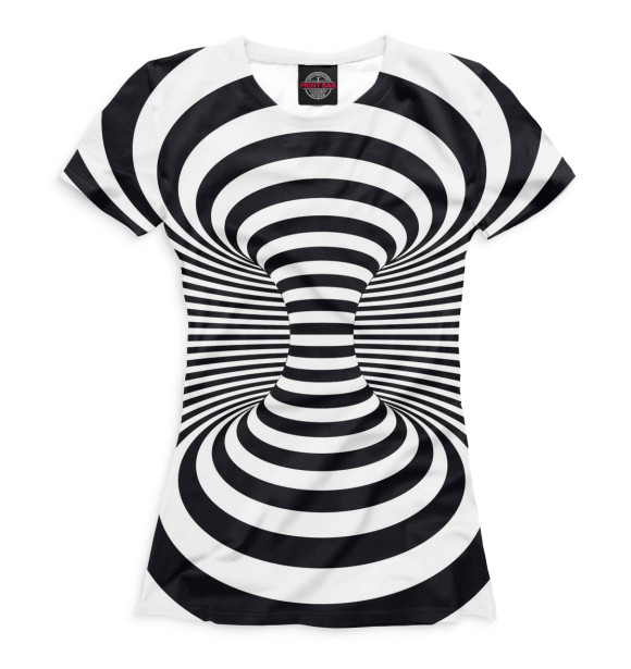 Женская футболка с изображением Optical illusion цвета Белый