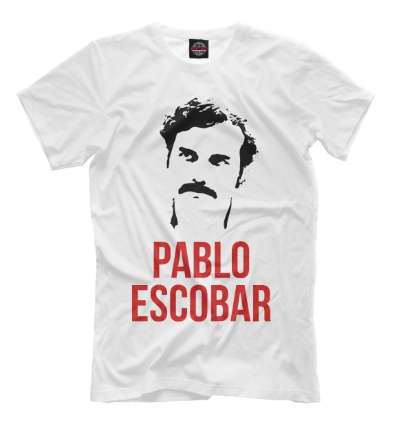 Мужская футболка с изображением Escobar цвета Молочно-белый