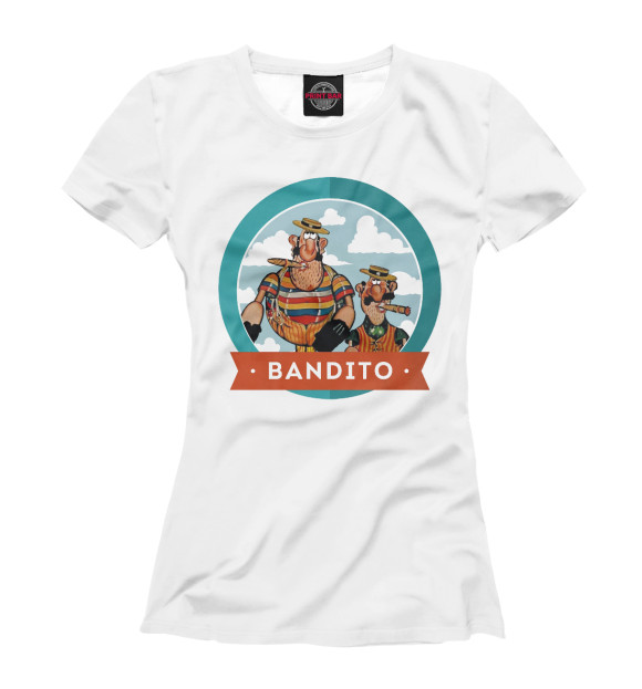 Женская футболка с изображением Бандито цвета Белый