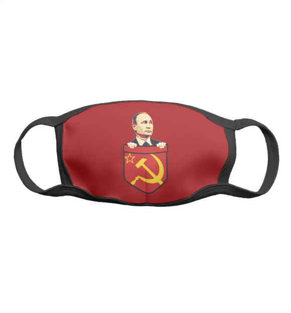 Маска тканевая с изображением Путин цвета Белый