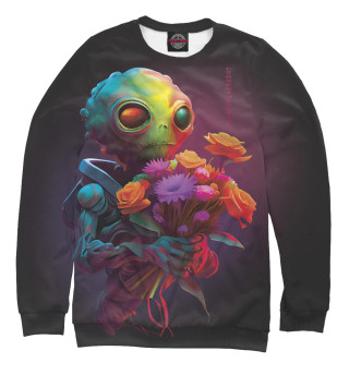 Мужской свитшот Инопланетянин с цветами