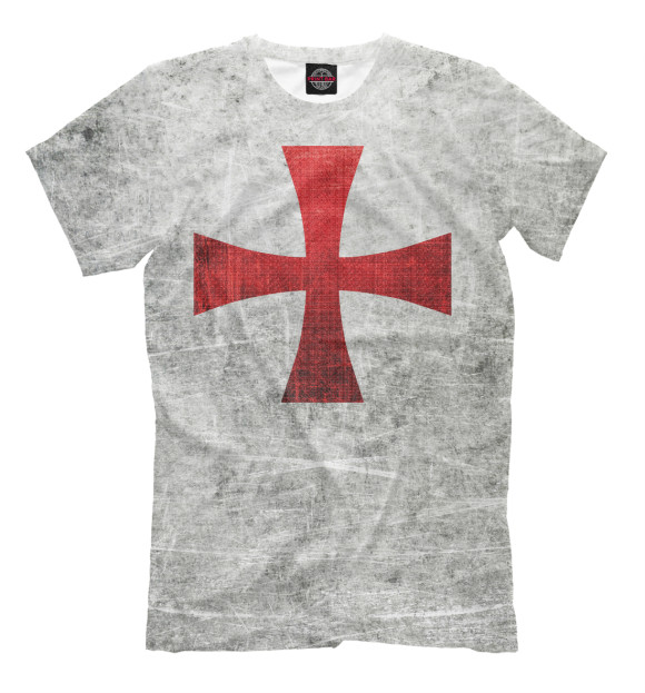 Мужская футболка с изображением Крест тамплиеров цвета Белый