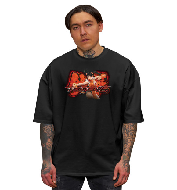 Мужская футболка оверсайз с изображением Tekken цвета Черный