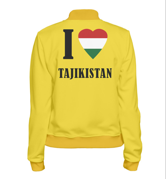 Женский бомбер с изображением I love Tajikistan цвета Белый