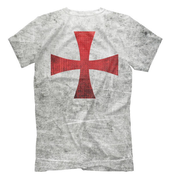 Мужская футболка с изображением Крест тамплиеров цвета Белый