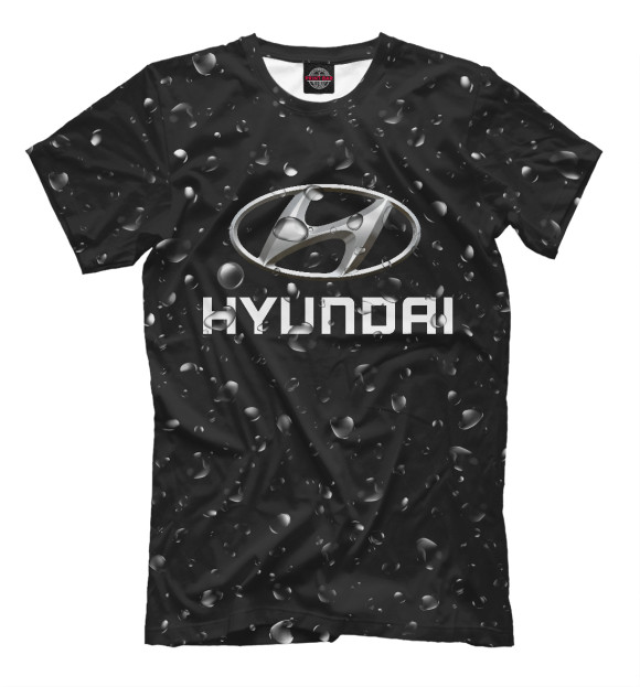Футболка для мальчиков с изображением Hyundai под дождём цвета Белый