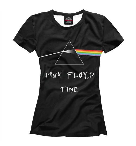 Женская футболка с изображением Pink Floyd Time цвета Белый