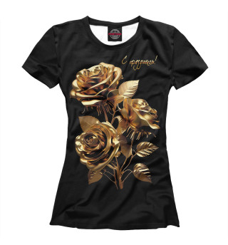 Женская футболка Золотые розы