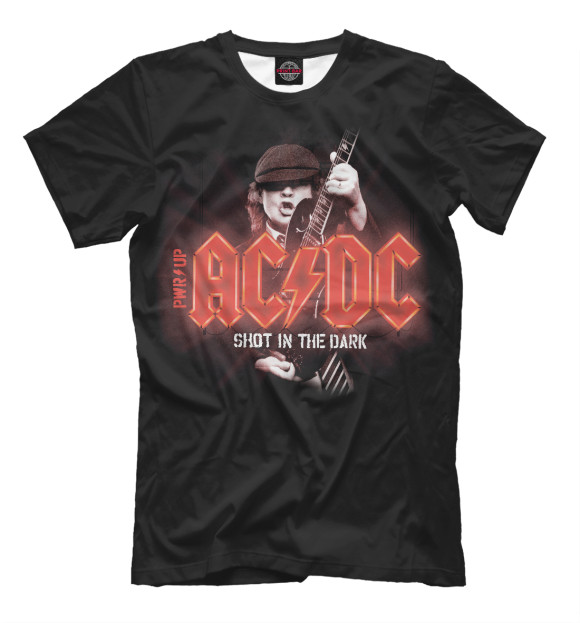 Мужская футболка с изображением AC/DC - Shot In The Dark цвета Белый