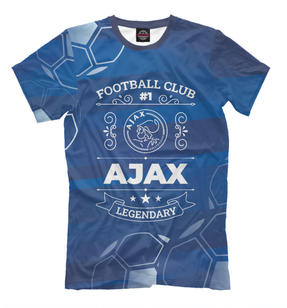 Мужская футболка с изображением Ajax FC #1 цвета Белый