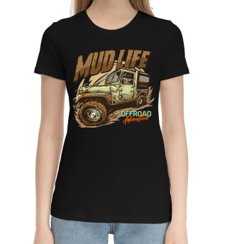 Женская хлопковая футболка Mud life