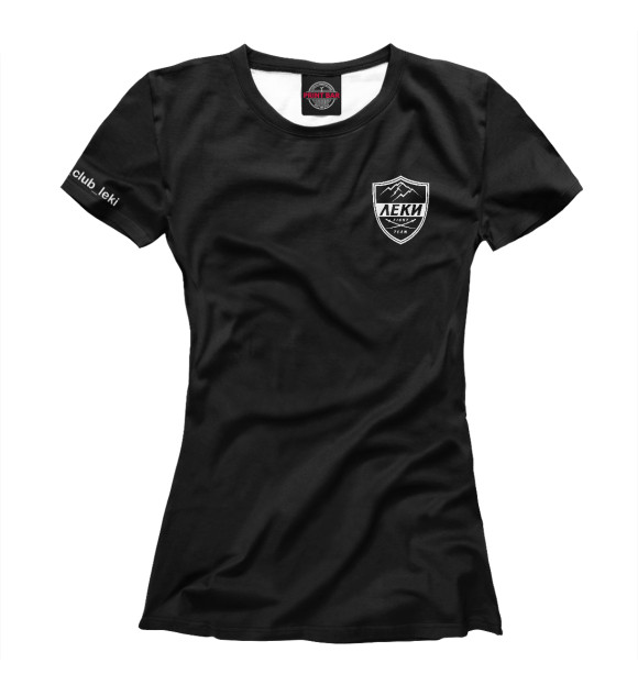 Женская футболка с изображением Леки чёрная цвета Белый