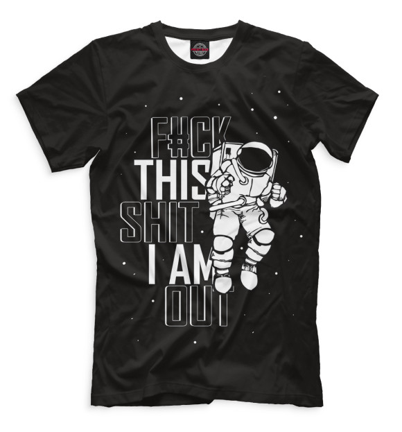 Мужская футболка с изображением Space Travelling цвета Черный