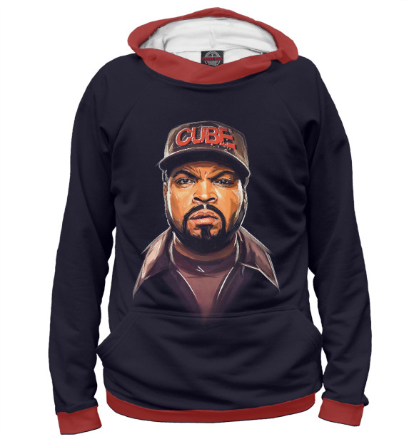Женское худи с изображением Ice Cube цвета Белый