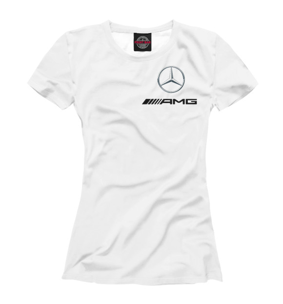 Женская футболка с изображением Mercedes AMG цвета Белый