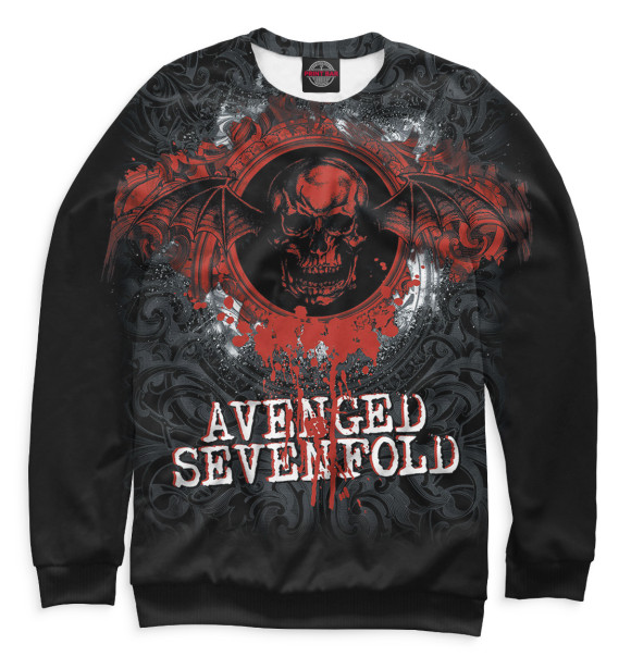 Мужской свитшот с изображением Avenged Sevenfold цвета Белый