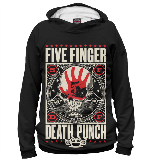 Худи для девочки с изображением Five Finger Death Punch цвета Белый