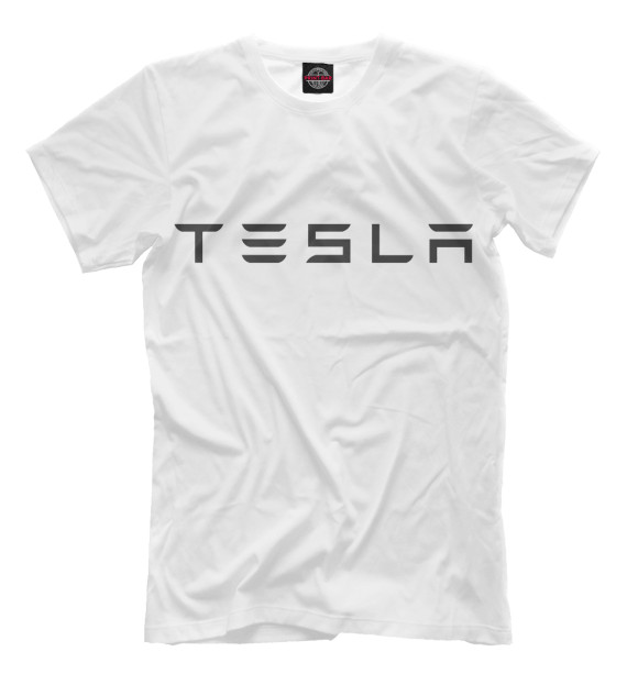 Мужская футболка с изображением Tesla цвета Молочно-белый