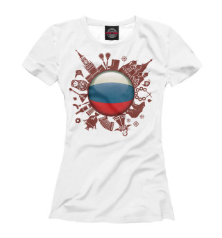 Женская футболка Глобус России