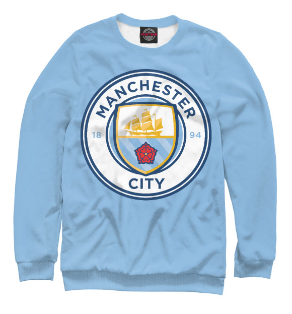 Свитшот для мальчиков с изображением Манчестер Сити цвета Белый