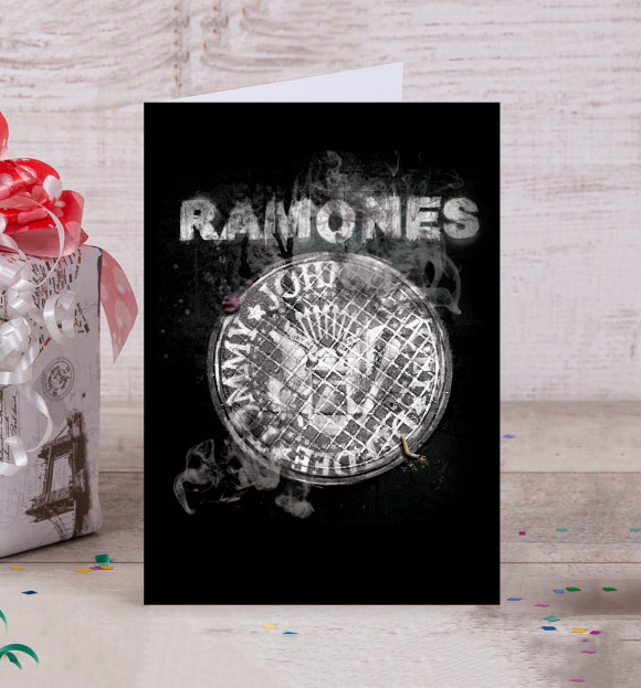 Открытка с изображением Ramones цвета Белый
