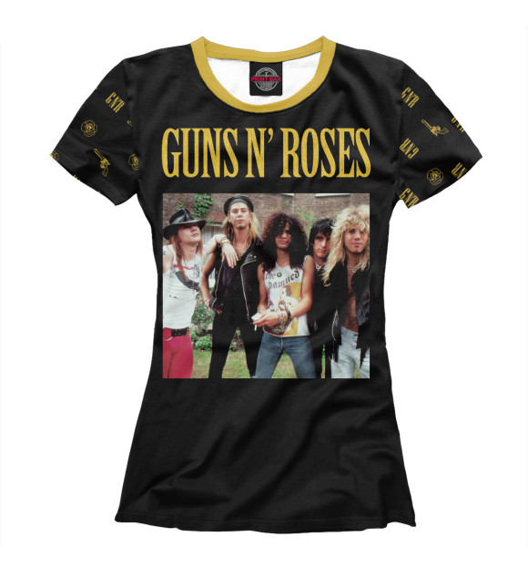 Женская футболка с изображением Guns N'Roses цвета Белый