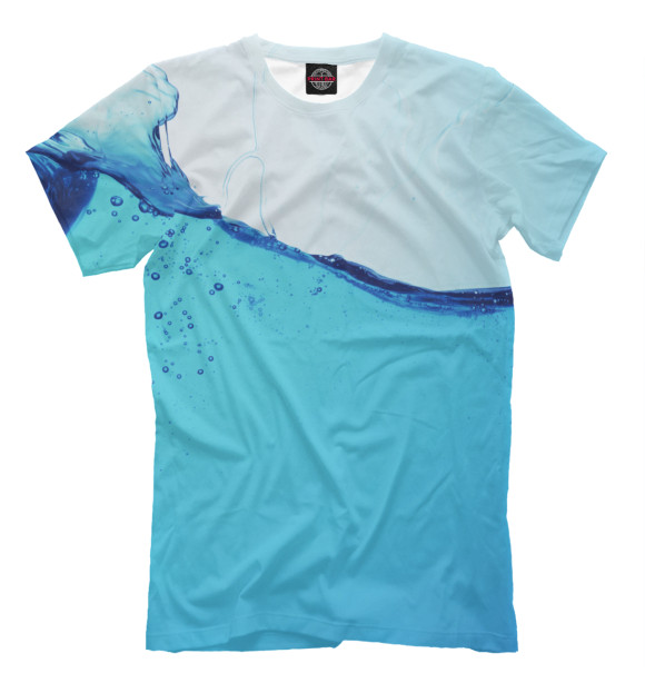 Мужская футболка с изображением Голубая лагуна цвета Грязно-голубой