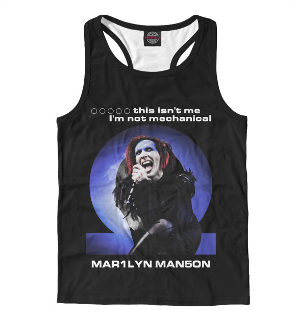 Мужская майка-борцовка с изображением Marilyn Manson цвета Белый
