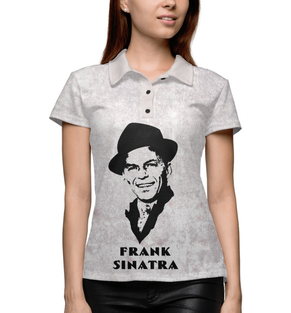 Женское поло с изображением Frank Sinatra цвета Белый