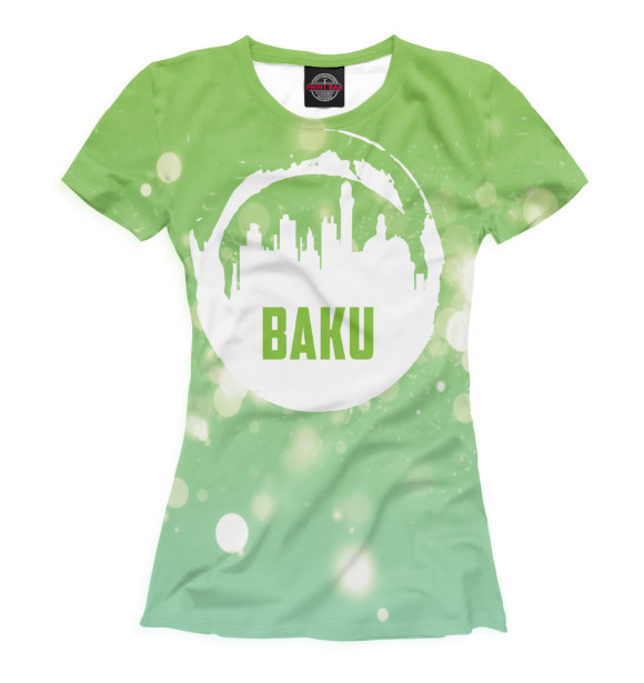 Женская футболка с изображением Баку цвета Белый