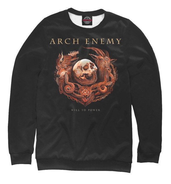 Мужской свитшот с изображением Arch Enemy Band цвета Белый