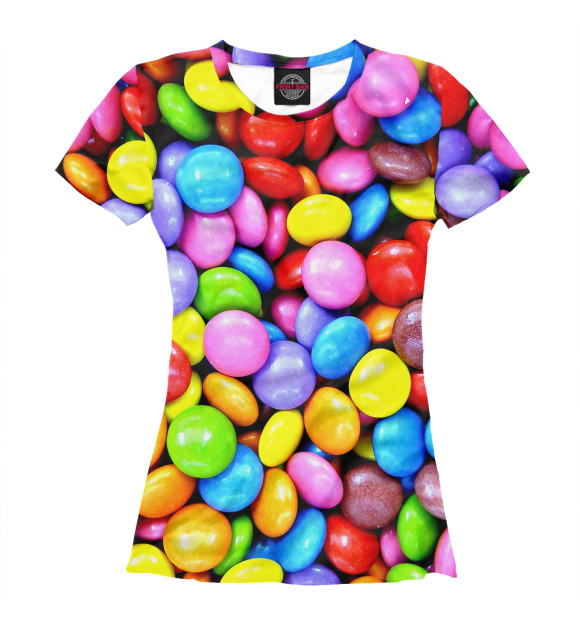 Женская футболка с изображением Candy color цвета Белый