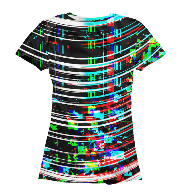 Женская футболка с изображением Оптические линии цвета Белый