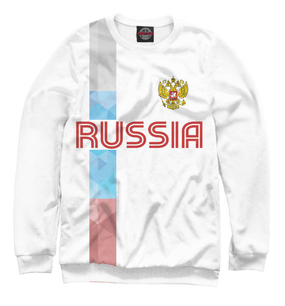 Мужской свитшот с изображением Russia цвета Белый