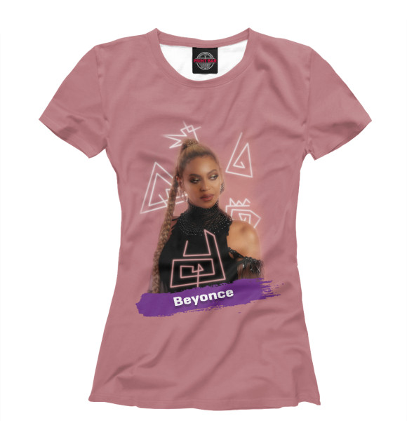 Женская футболка с изображением Beyonce Knowles цвета Р‘РµР»С‹Р№