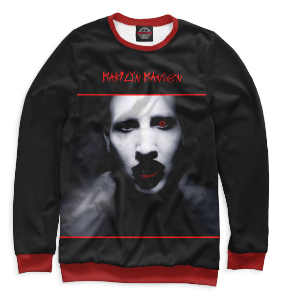 Мужской свитшот с изображением Mаrilyn Manson цвета Белый