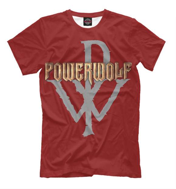 Мужская футболка с изображением Powerwolf цвета Темно-бордовый