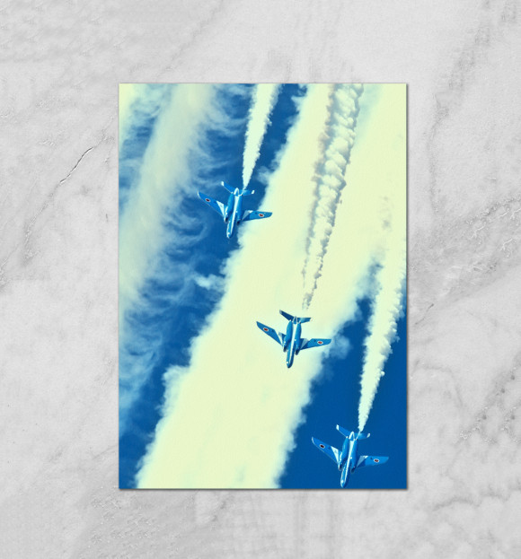 Плакат с изображением Самолет цвета Белый