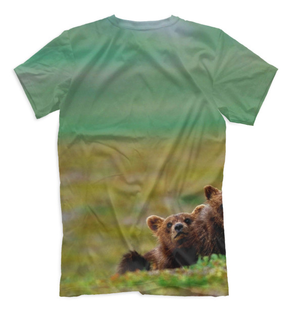 Мужская футболка с изображением Медведица и медвежата цвета Белый