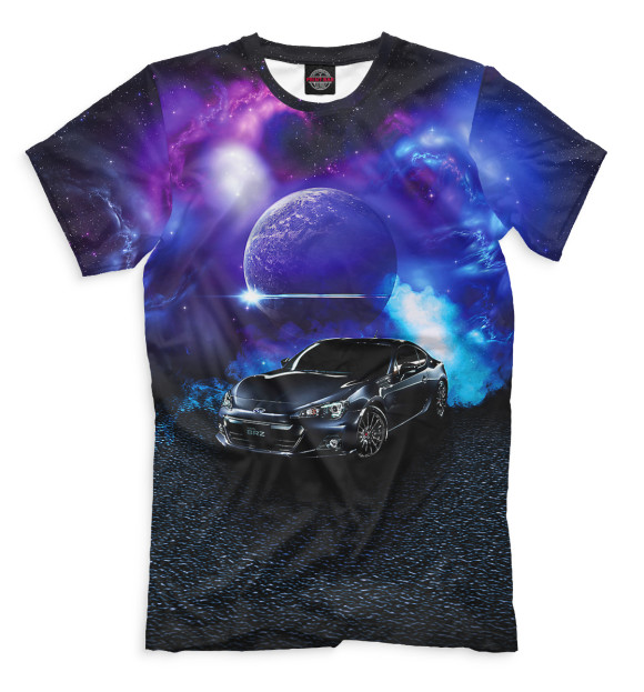 Мужская футболка с изображением Subaru цвета Черный